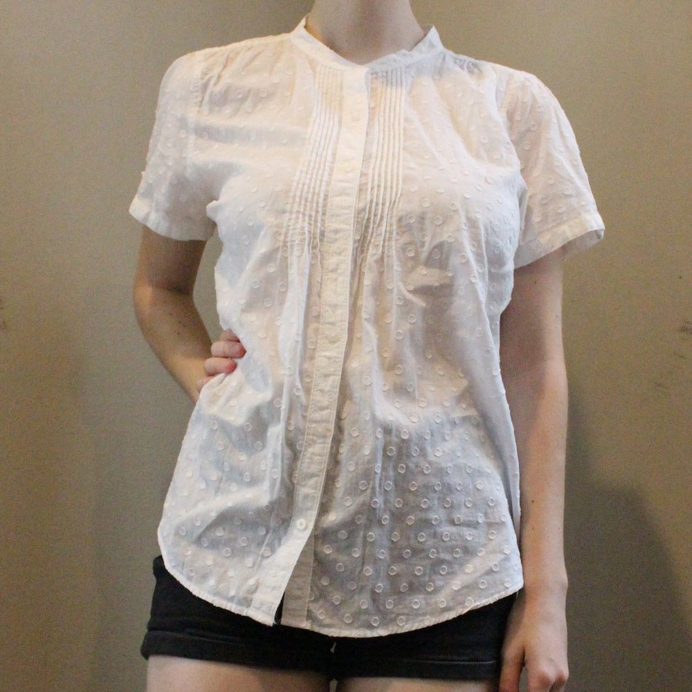 St. John's Bay Adorable White Button Down Blouse